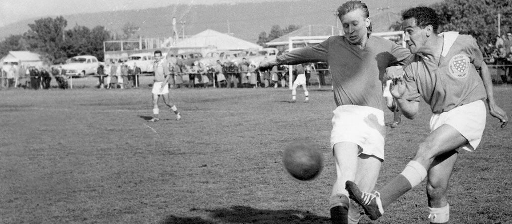 Charlie Perkins playing for Adelaide Croatia FC, 1961 (Adelaide Croatia FC)