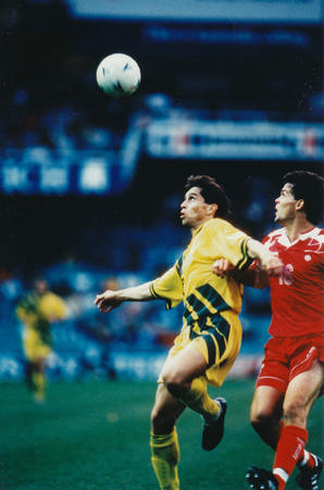 Frank Farina in a World Cup qualifier, Australia vs Canada, 1993 (Frank Farina)