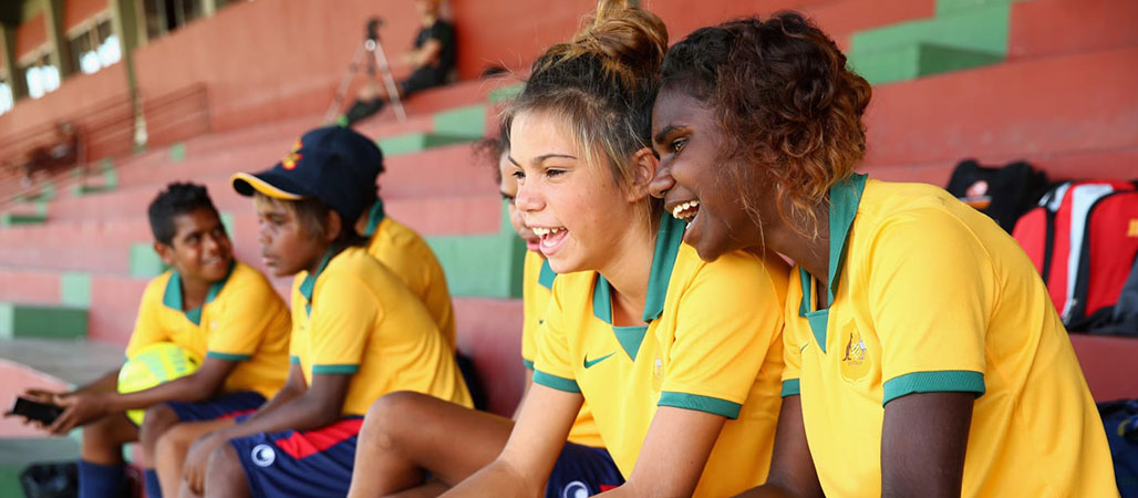 Young people in stadium stands